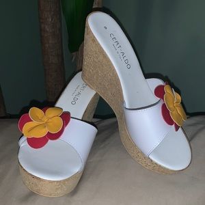 Made in Italy leather summer wedge 9